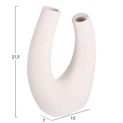 CERAMIC TABLE DECOR ELLIPTO HM4643.01 OFF WHITE WITH CRYSTALLIZATION 15x7x21,5Hcm.