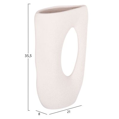 КЕРАМИЧНА ВАЗА SEBOR-БЯЛ С КРИСТАЛИЗАЦИЯ 21x8x35.5Всм.