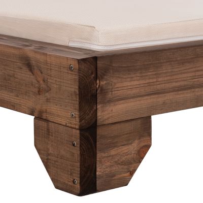 BEACH LOUNGER KORINOS - PINE WOOD IN WALNUT--CUSHION IN BEIGE 79x204x77Hcm.