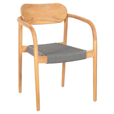 ARMCHAIR OSLO HM9636.08 TEAK WOOD IN NATURAL & ROPE--B'RATED 55x54x80Hcm.