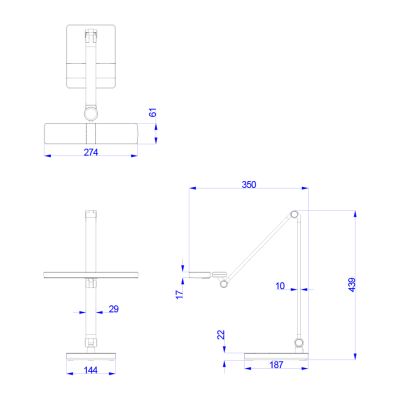 НАСТОЛНА ЛАМПА LED BLAIN PRO-ЧЕРЕН ABS 35x43,9Hcm.