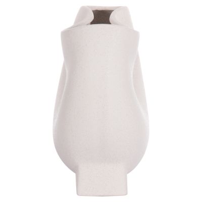 CERAMIC TABLE DECOR GLAZE HM4610.01 OFF WHITE WITH CRYSTALLISATION 26x14x25Hcm