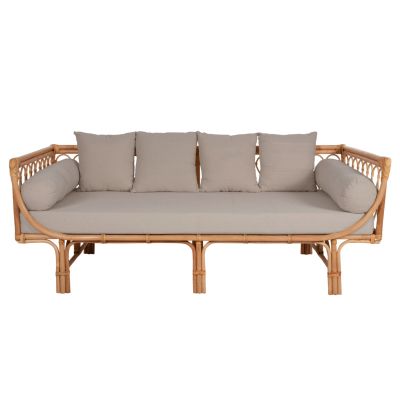 ЛЕГЛО-ДИВАН ALIKI РАТАН В ЕСТЕСТВЕНИ-БЕЖОВИ ВЪЗГЛАВНИЦИ 200x100x86Hcm.