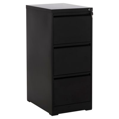 Офис шкаф за документи (3 чекмеджета) SIDER , черен метал, 45,5 x 62 x 103,5 см (в).