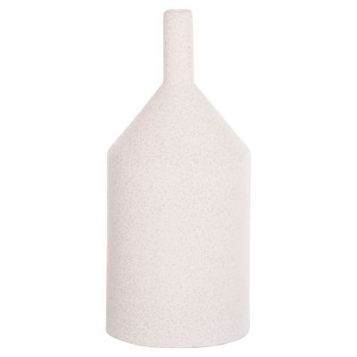 CERAMIC TABLE DECOR GALAD HM4608.01 OFF WHITE WITH CRYSTALLIZATION Φ13,5x30,5Hcm.