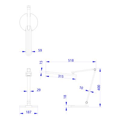 НАСТОЛНА ЛАМПА LED BLAIN PRO -БЯЛО-СИВИ 51,8x40Hcm.