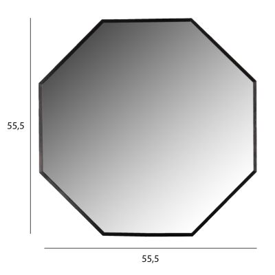 WALL MIRROR HM9583.01 OCTAGON BLACK ALUMINUM FRAME 55,5x2,5x55,5Hcm.