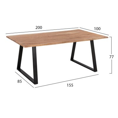 ТРАПЕЗНА МАСА АКАЦИЯ -  200X100X77H CM