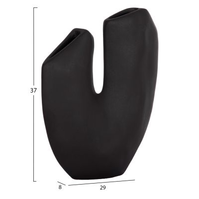 CERAMIC TABLE DECOR ARKEN HM4618.02 BLACK MATTE 29x8x37Hcm.