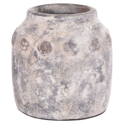 DECORATIVE TABLE VASE VERMO HM4392 TERRACOTTA IN GREY Φ20x19Hcm.