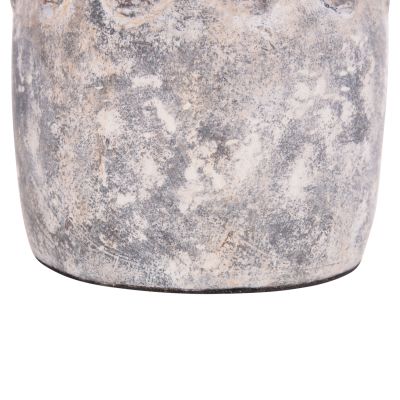 DECORATIVE TABLE VASE VERMO HM4392 TERRACOTTA IN GREY Φ20x19Hcm.