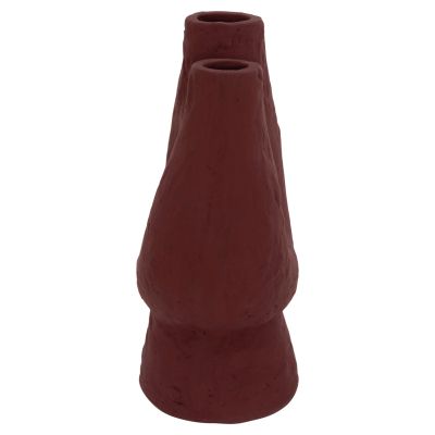 DECORATIVE TABLE VASE NAMENTIS HM4665.03S TERRACOTA IN MAROON RED COLOR--26x15x32.5Hcm.