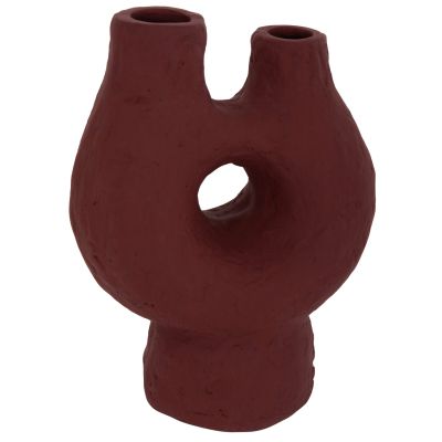 DECORATIVE TABLE VASE NAMENTIS HM4665.03S TERRACOTA IN MAROON RED COLOR--26x15x32.5Hcm.