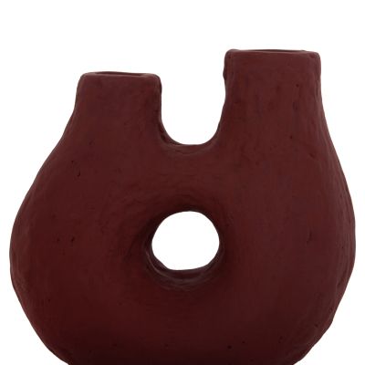 DECORATIVE TABLE VASE NAMENTIS HM4665.03S TERRACOTA IN MAROON RED COLOR--26x15x32.5Hcm.