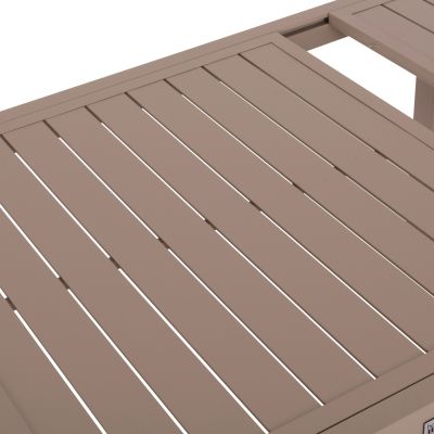 EXTENDABLE DINING TABLE KRUM HM6277.04 ALUMINUM IN CAPPUCCINO 160-240x90x73Hcm.