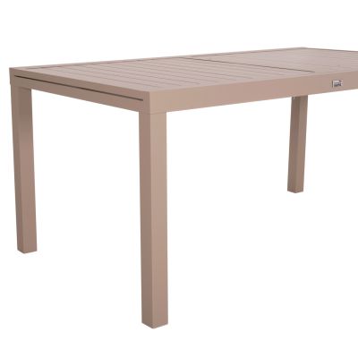 EXTENDABLE DINING TABLE KRUM HM6277.04 ALUMINUM IN CAPPUCCINO 160-240x90x73Hcm.