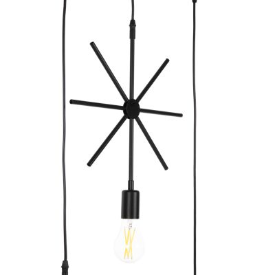 CEILING PENDANT 4-LIGHT HM4099 BLACK METAL GEOMETRICAL SHAPES 70x38x106H cm.