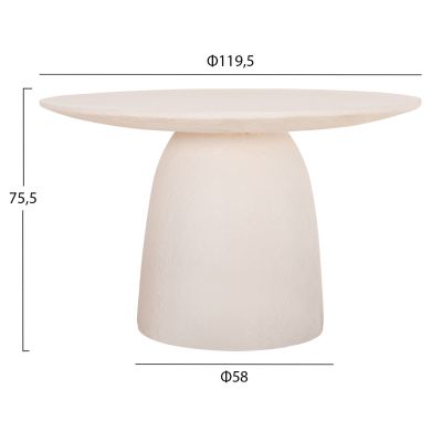 КРЪГЛА ТРАПЕЗАРНА МАСА SEPPO - БЯЛО--Φ119,5x75,5Hсм.