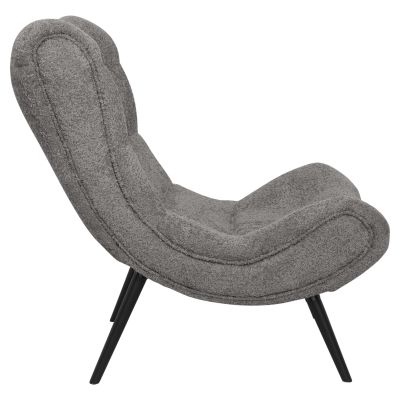 ARMCHAIR BRYM HM9605.11 GREY BOUCLE FABRIC-BLACK WOODEN LEGS 80x97x100Hcm.