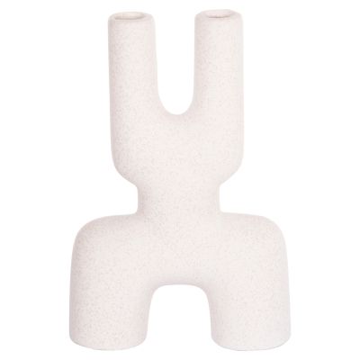 CERAMIC TABLE DECOR MANI HM4642.01 OFF WHITE WITH CRYSTALLISATION 15.5x6x23.5Hcm.
