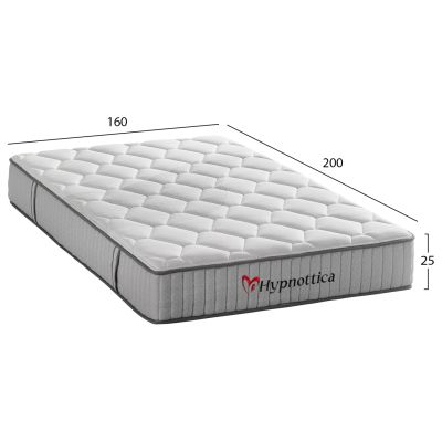 MATTRESS DOUBLE-SIZE HYPNOTTICA HM748.06 POCKET SPRINGS--WHITE 160x200x25Hcm