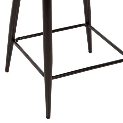 BAR STOOL MEDIUM HEIGHT ΗΜ8586.03 GREΕΝ BOUCLE FABRIC-BLACK METAL LEGS 55x62x105H cm