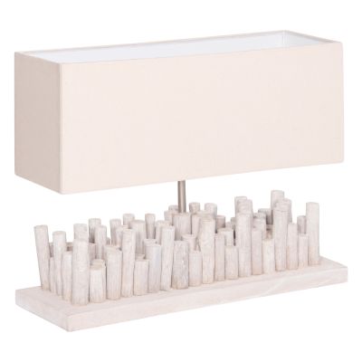 TABLE LAMP TWIGGY HM4426 DRIFTWOOD & CAP IN WHITE 50.5x16.5x40Hcm.