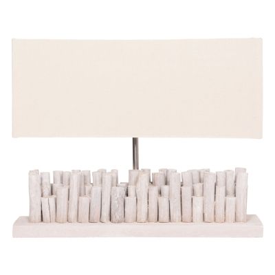 TABLE LAMP TWIGGY HM4426 DRIFTWOOD & CAP IN WHITE 50.5x16.5x40Hcm.