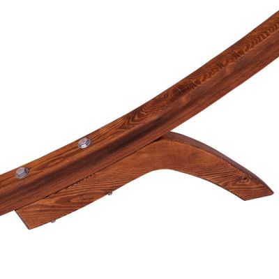 Шезлонг Wooden Walnut-Beige със сенник Colby 105x221x162см
