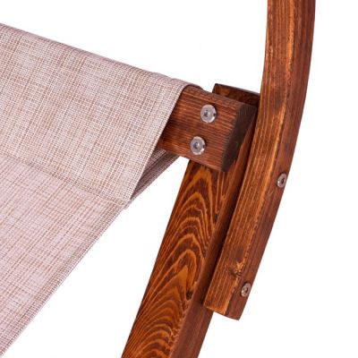 Шезлонг Wooden Walnut-Beige със сенник Colby 105x221x162см
