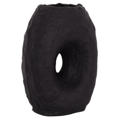 DECORATIVE TABLE VASE NAMENTIS HM4673.01L TERRACOTA IN BLACK COLOR--26.5x16x36.5Hcm.