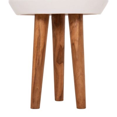 INDOOR POT QUAN HM4680.02L FIBER CEMENT IN WHITE--TEAK BASE Φ40x85Hcm