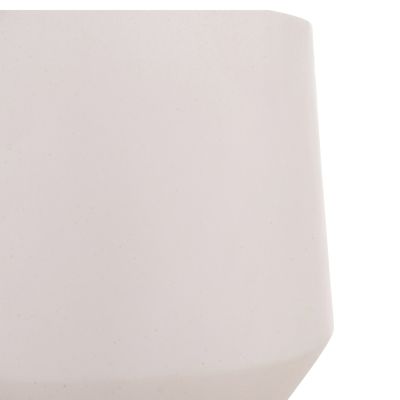 INDOOR POT QUAN HM4680.02L FIBER CEMENT IN WHITE--TEAK BASE Φ40x85Hcm