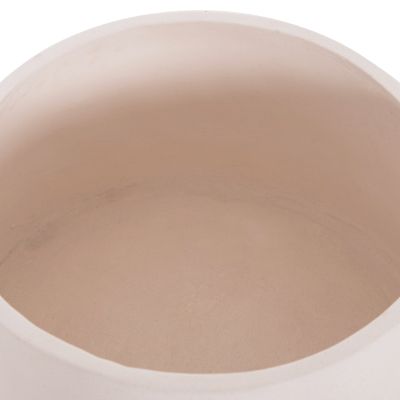 INDOOR POT QUAN HM4680.02L FIBER CEMENT IN WHITE--TEAK BASE Φ40x85Hcm