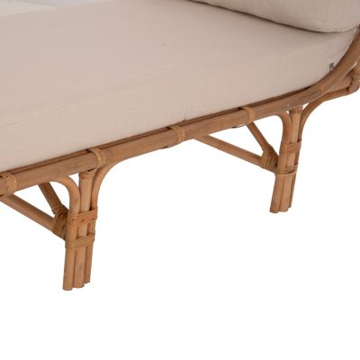 ВЪНШЕН ДИВАН CHARMELLA ЕСТЕСТВЕН РАТАН-БЕЖОВ ВЪЗГЛАВНИЦА 187x69x76Hcm.