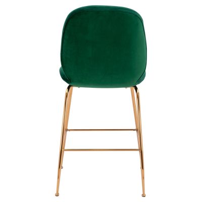 Bar Stool Middle Height Nora HM8524.03 Velvet Cyppress Green & Gold  metallic Frame 52x61,5x103 cm.