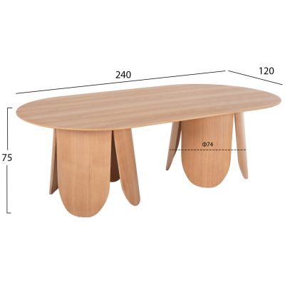 ТРАПЕЗНА МАСА ОВАЛНА DENTY  240х120х75Всм.