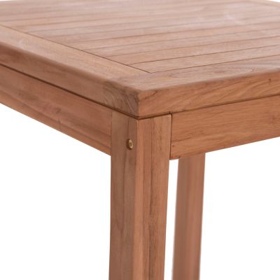 SET BAR TABLE WITH 2 BAR STOOLS PRESSCOT HM10918 TEAK WOOD IN NATURAL COLOR