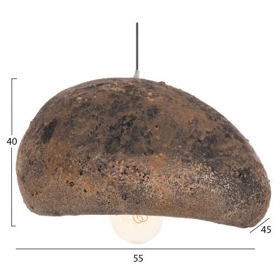 CEILING PENDANT LAMP STONE-LOOK STONER (M) HM4418.03 GREY/BROWN-- 55x45x40Hcm.