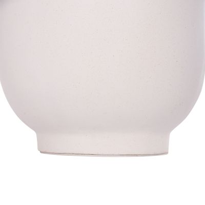 DECORATIVE FLOOR VASE LINTER HM4662.02S FIBER CEMENT IN WHITE--TEAK WOOD Φ34x60Hcm.