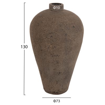 DECORATIVE FLOOR VASE HM7912 TERRACOTTA IN GREY COLORING Φ73x130Hcm.