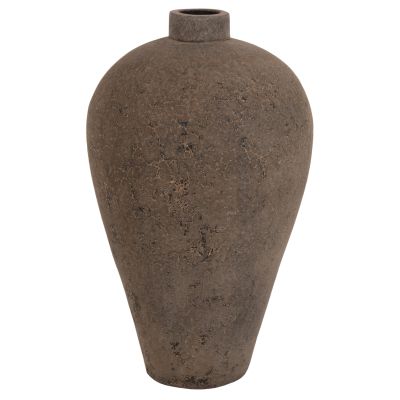 DECORATIVE FLOOR VASE HM7912 TERRACOTTA IN GREY COLORING Φ73x130Hcm.