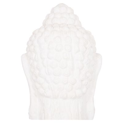 FLOOR DECORATION BUDDHA HEAD HM4385.02 PLASTER IN WHITE 90x90x100Hcm.
