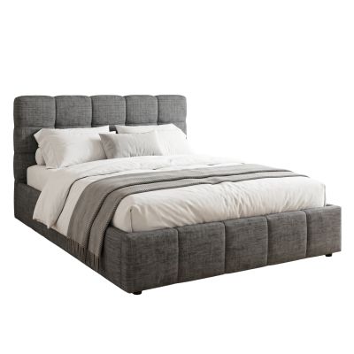 DOUBLE BED WITH STORAGE SPACE VITO HM762.01 GREY FABRIC--FOR MATTRESS 160x200cm