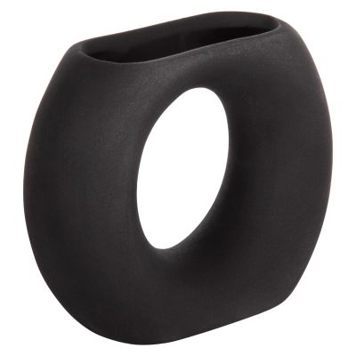 CERAMIC TABLE DECOR ELLIPTO HM4646.02 MATTE BLACK 18x6.5x14Hcm.
