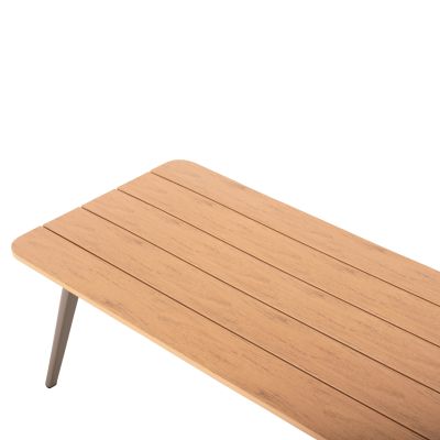 OUTDOOR CORNER LOUNGE SET MAERLY HM6140.03 ALUMINUM & CUSHIONS IN CHAMPAGNE COLOR-BEIGE SYNTHETIC ROPE