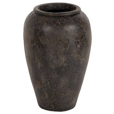 DECORATIVE FLOOR VASE SPARTA ΗΜ7933 TERRACOTA IN BLACK COLORING Φ47x69Hcm.