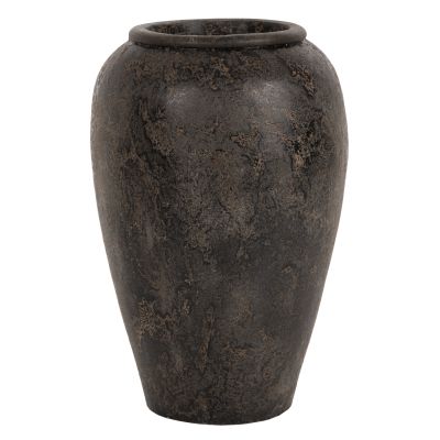 DECORATIVE FLOOR VASE SPARTA ΗΜ7933 TERRACOTA IN BLACK COLORING Φ47x69Hcm.