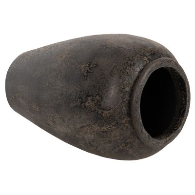 DECORATIVE FLOOR VASE SPARTA ΗΜ7933 TERRACOTA IN BLACK COLORING Φ47x69Hcm.