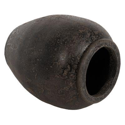 DECORATIVE FLOOR VASE SPARTA HM7928 TERRACOTA IN BLACK COLORING Φ44x49Hcm.